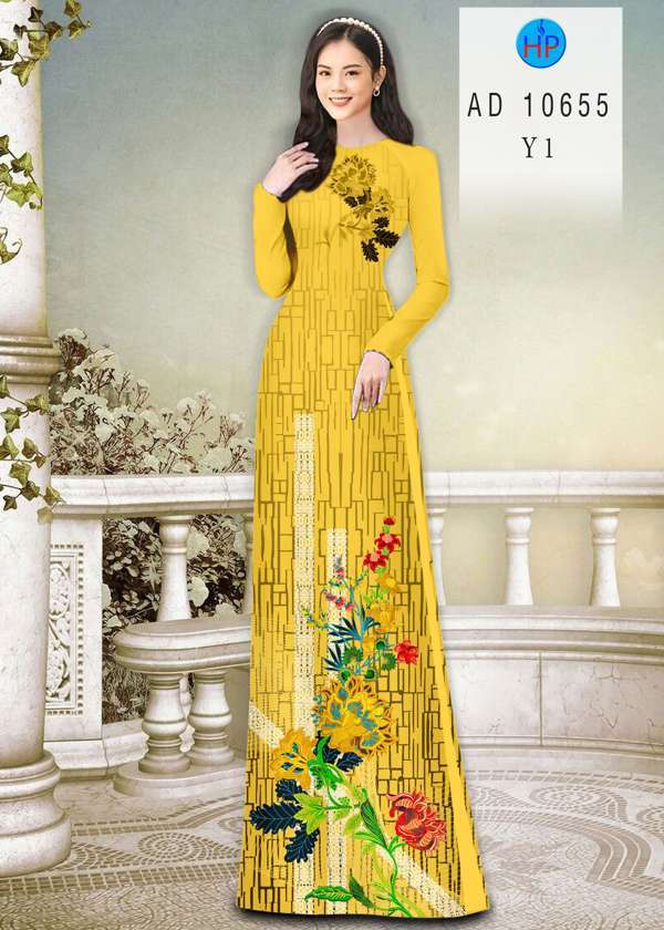 Vải Áo Dài Hoa In 3D Thiết Kế 2021 AD 10655 52 Vải Áo Dài Hoa In 3D Thiết Kế 2021 AD 10655