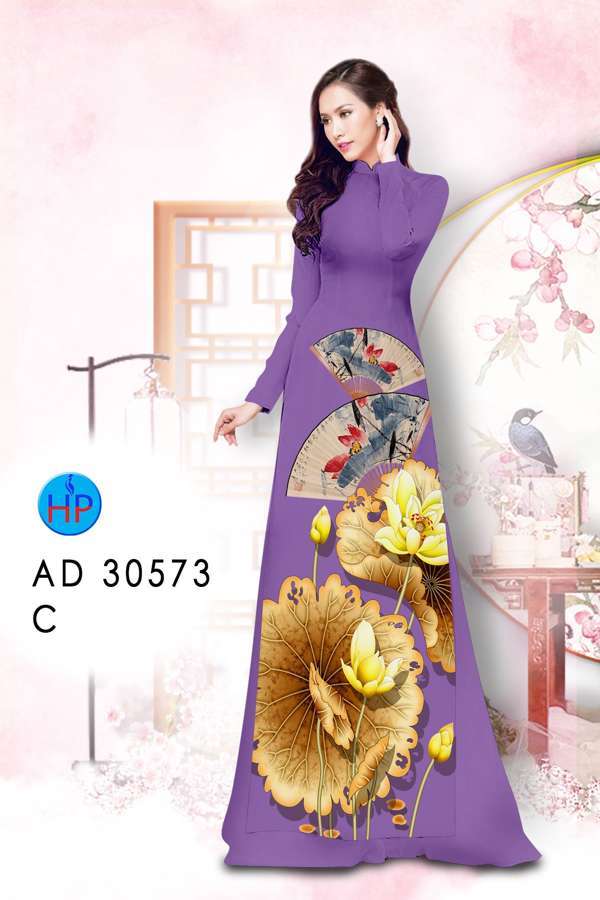 Vải Áo Dài Hoa Sen Vừa Ra  AD 30573