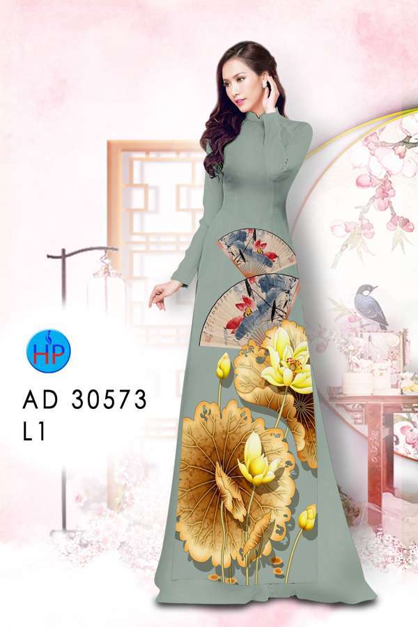 Vải Áo Dài Hoa Sen Vừa Ra  AD 30573