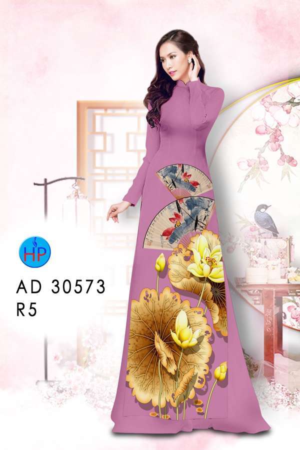 Vải Áo Dài Hoa Sen Vừa Ra  AD 30573