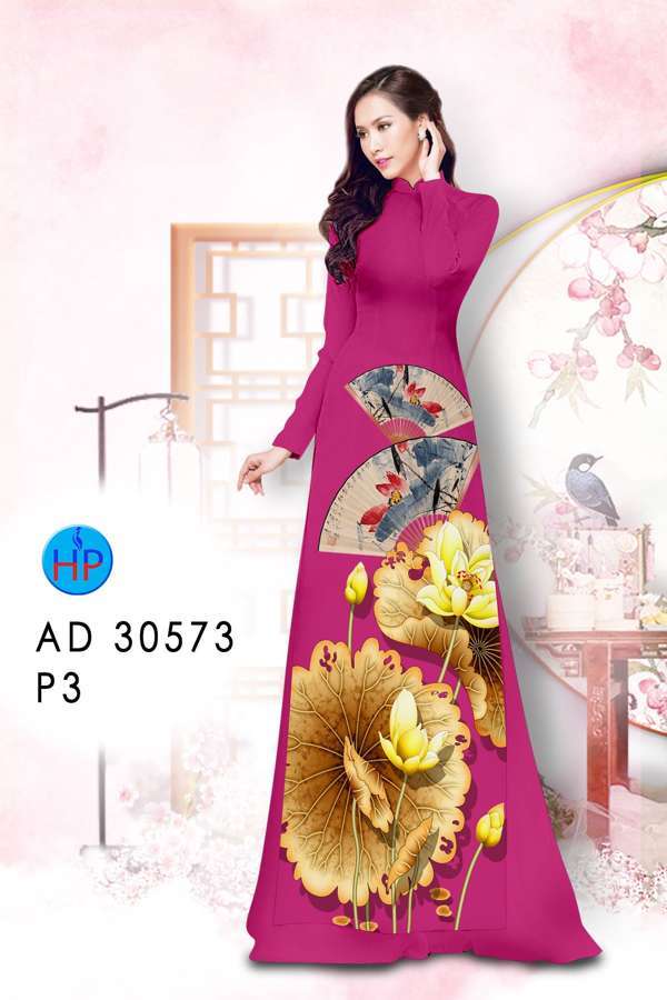 Vải Áo Dài Hoa Sen Vừa Ra  AD 30573