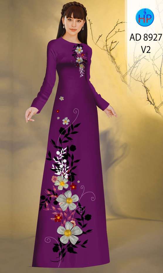 Vải Áo Dài Hoa In 3D Vừa Ra AD 8927 40 Vải Áo Dài Hoa In 3D Vừa Ra AD 8927