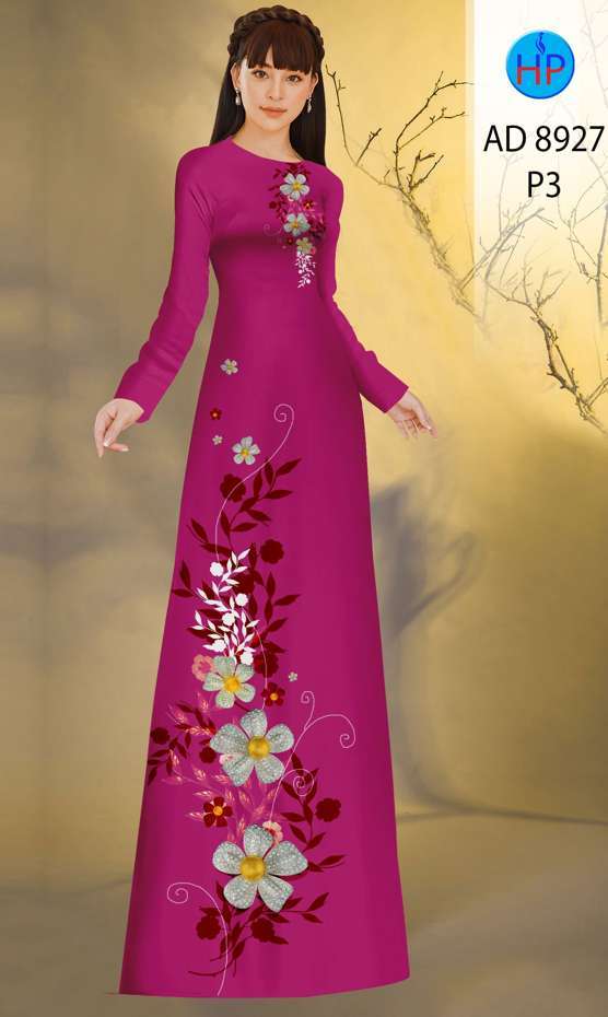 Vải Áo Dài Hoa In 3D Vừa Ra AD 8927 41 Vải Áo Dài Hoa In 3D Vừa Ra AD 8927