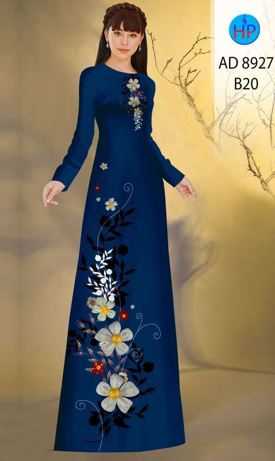 Vải Áo Dài Hoa In 3D Vừa Ra AD 8927 47 Vải Áo Dài Hoa In 3D Vừa Ra AD 8927