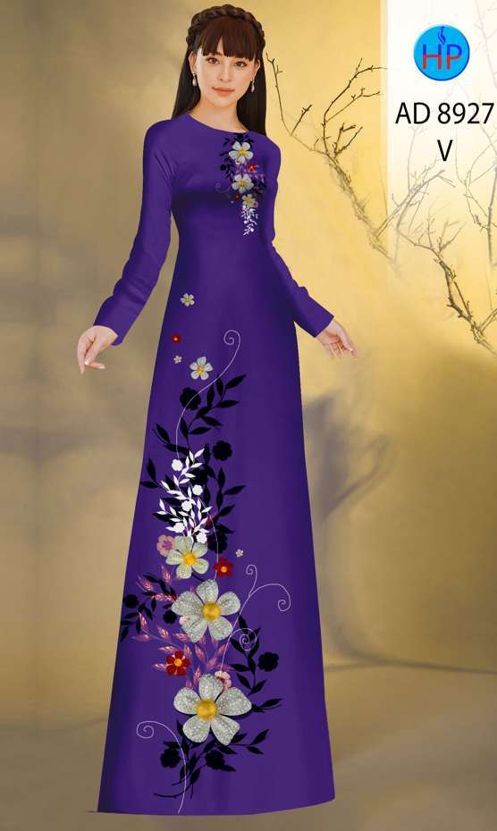 Vải Áo Dài Hoa In 3D Vừa Ra AD 8927 48 Vải Áo Dài Hoa In 3D Vừa Ra AD 8927
