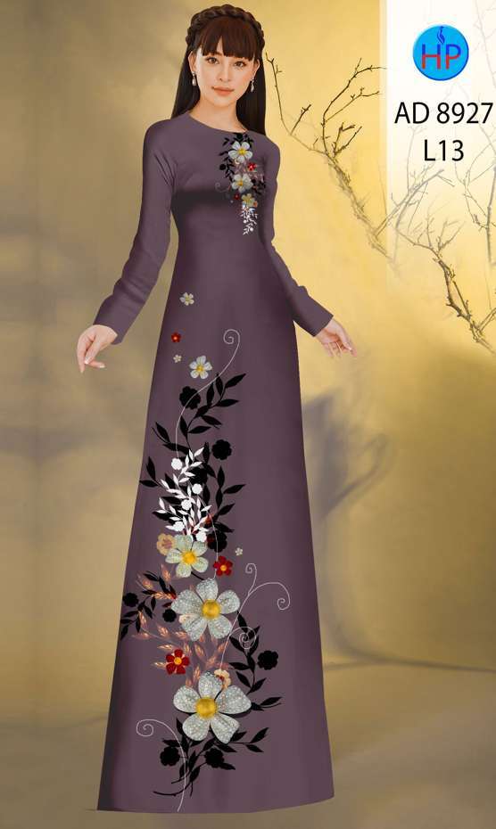Vải Áo Dài Hoa In 3D Vừa Ra AD 8927 49 Vải Áo Dài Hoa In 3D Vừa Ra AD 8927