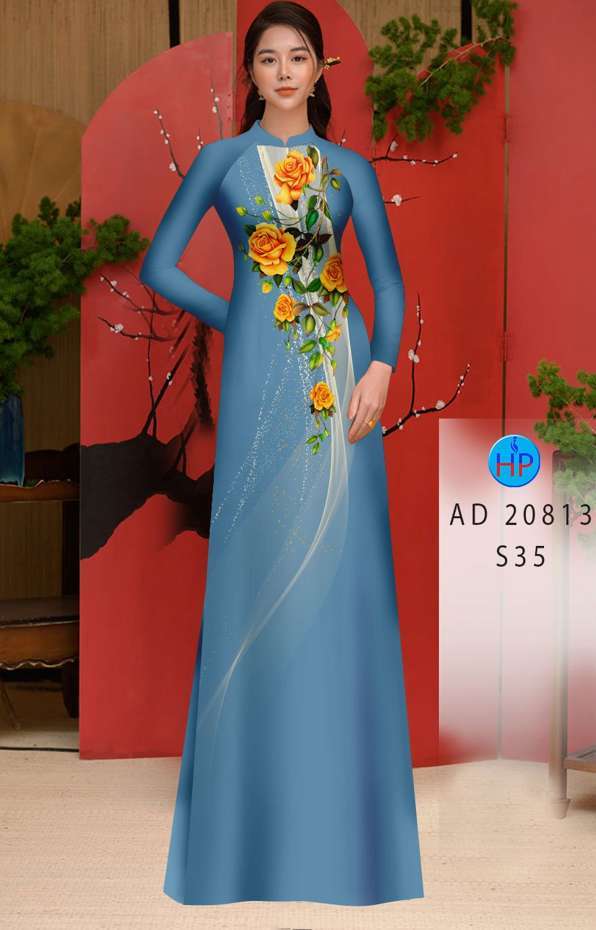 Vải Áo Dài Hoa Hồng Thiết Kế 2021 AD 20813