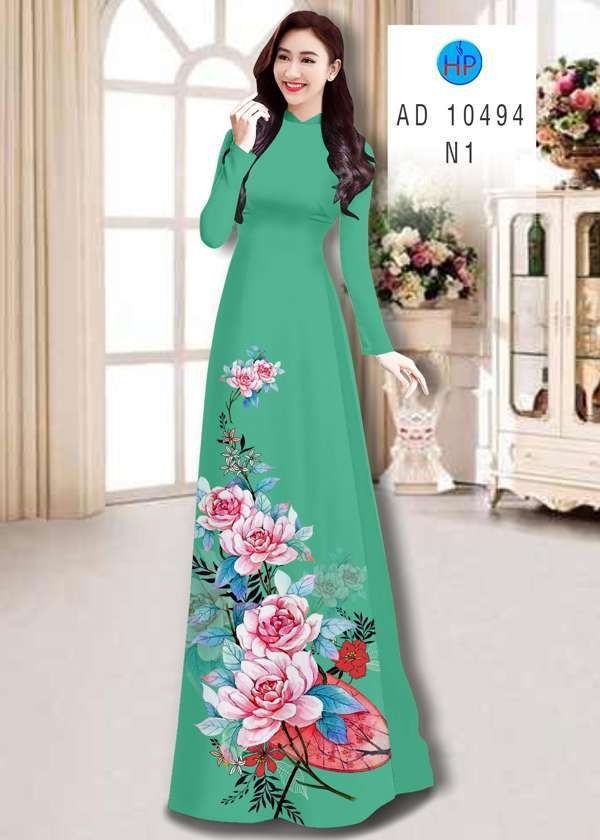 Vải Áo Dài Hoa In 3D Mới Ra AD 10494 37 Vải Áo Dài Hoa In 3D Mới Ra AD 10494