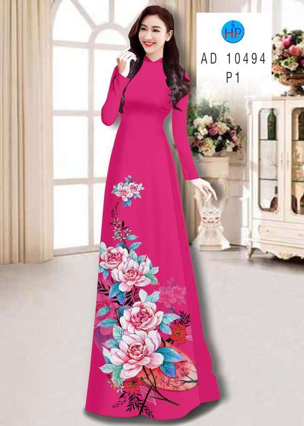 Vải Áo Dài Hoa In 3D Mới Ra AD 10494 39 Vải Áo Dài Hoa In 3D Mới Ra AD 10494