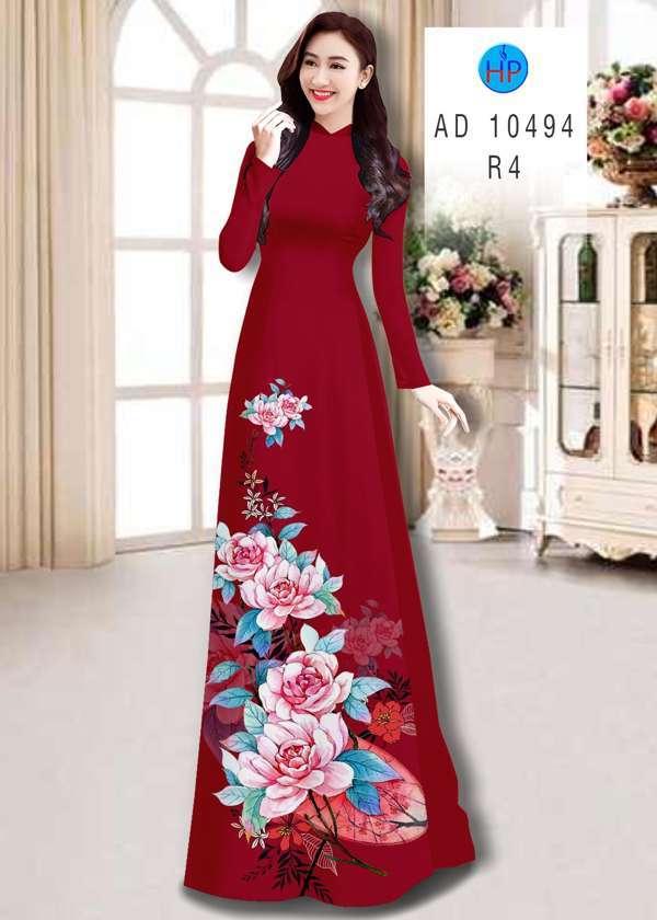 Vải Áo Dài Hoa In 3D Mới Ra AD 10494 42 Vải Áo Dài Hoa In 3D Mới Ra AD 10494