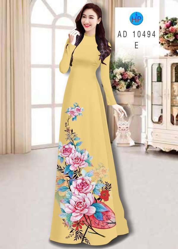 Vải Áo Dài Hoa In 3D Mới Ra AD 10494 52 Vải Áo Dài Hoa In 3D Mới Ra AD 10494