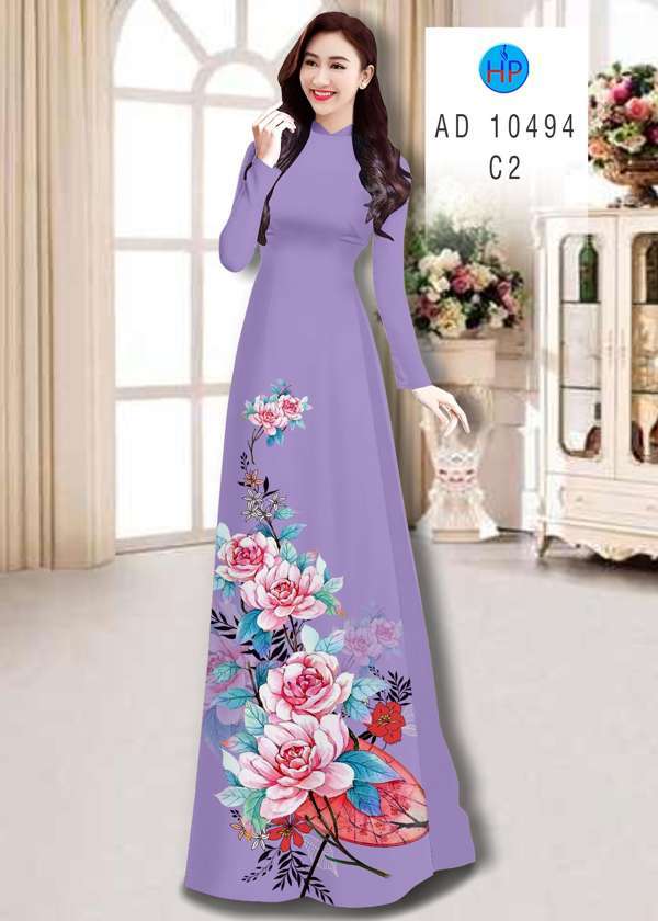 Vải Áo Dài Hoa In 3D Mới Ra AD 10494 50 Vải Áo Dài Hoa In 3D Mới Ra AD 10494