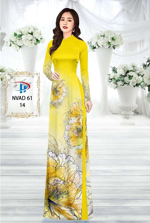 Vải Áo Dài Hoa In 3d Thiết Kế 2021 AD NVAD61 54 Vải Áo Dài Hoa In 3d Thiết Kế 2021 AD NVAD61