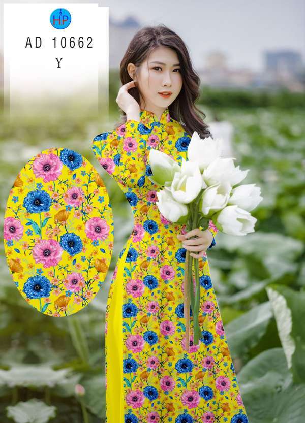 Vải Áo Dài Hoa Đều Độc Đáo AD 10662