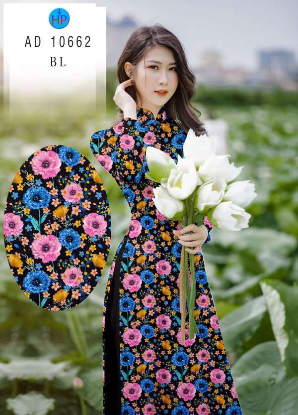 Vải Áo Dài Hoa Đều Độc Đáo AD 10662