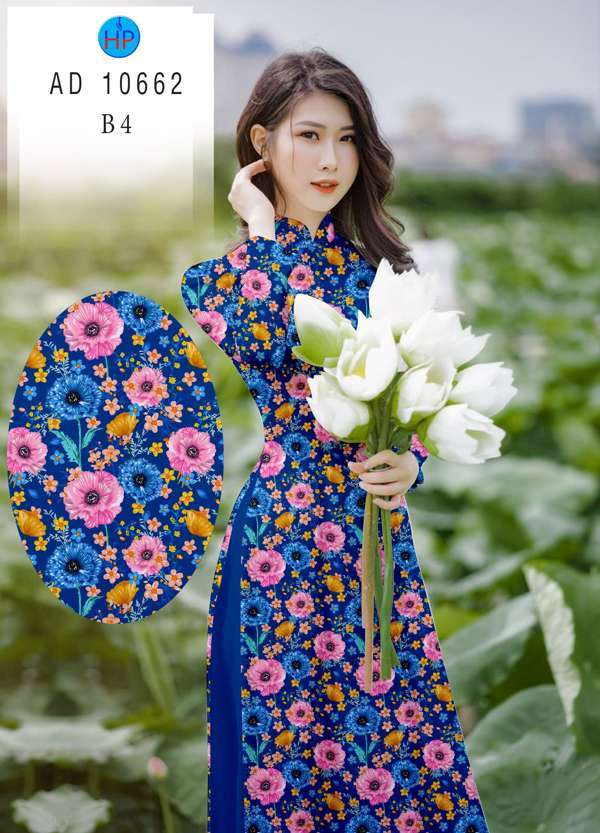 Vải Áo Dài Hoa Đều Độc Đáo AD 10662