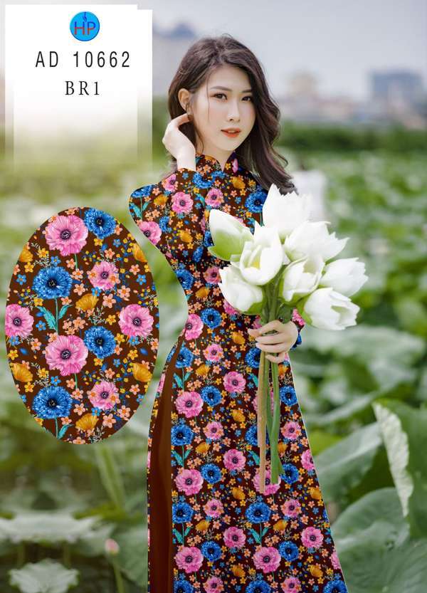 Vải Áo Dài Hoa Đều Độc Đáo AD 10662
