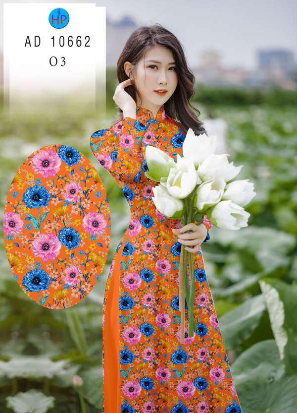 Vải Áo Dài Hoa Đều Độc Đáo AD 10662