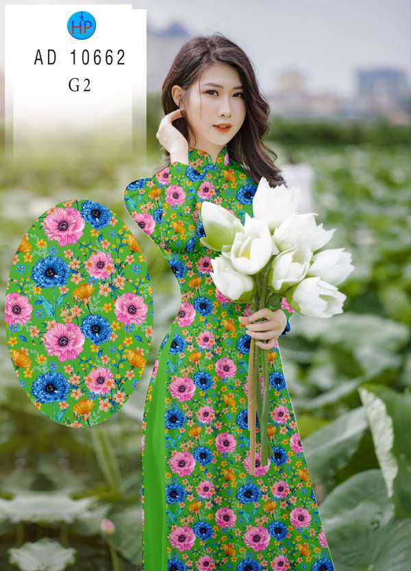 Vải Áo Dài Hoa Đều Độc Đáo AD 10662