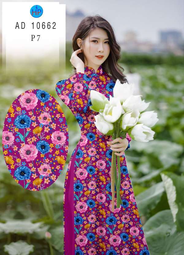Vải Áo Dài Hoa Đều Độc Đáo AD 10662