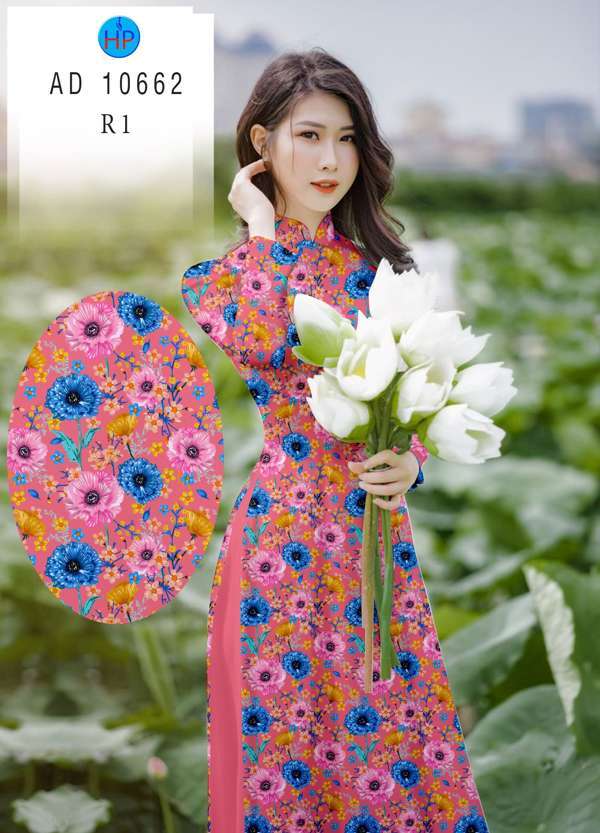 Vải Áo Dài Hoa Đều Độc Đáo AD 10662