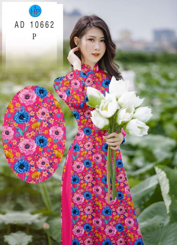 Vải Áo Dài Hoa Đều Độc Đáo AD 10662