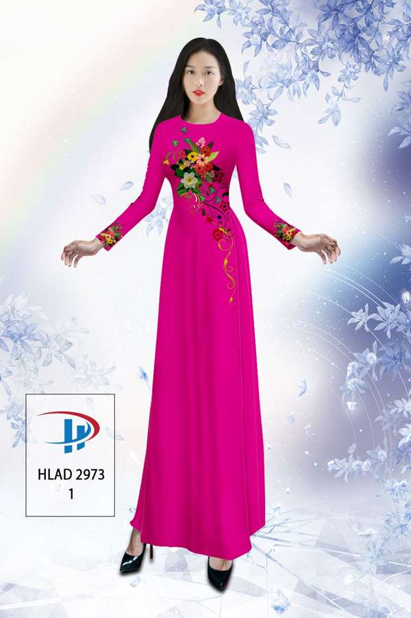 Vải Áo Dài Hoa In 3D Thiết Kế 2021 AD HLAD2973 64 Vải Áo Dài Hoa In 3D Thiết Kế 2021 AD HLAD2973