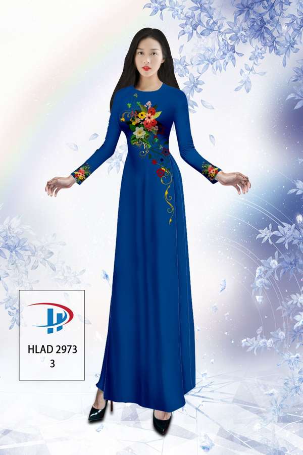 Vải Áo Dài Hoa In 3D Thiết Kế 2021 AD HLAD2973 66 Vải Áo Dài Hoa In 3D Thiết Kế 2021 AD HLAD2973