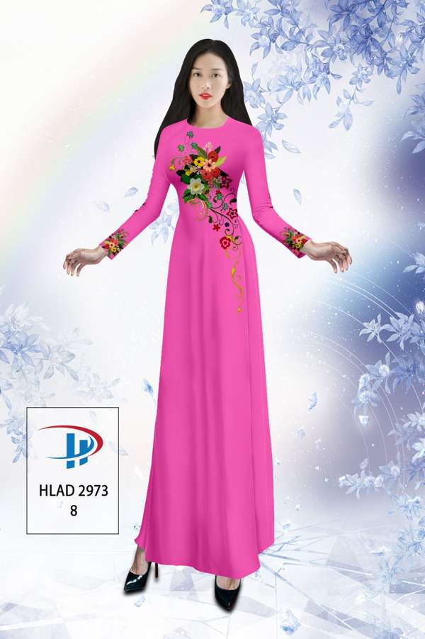 Vải Áo Dài Hoa In 3D Thiết Kế 2021 AD HLAD2973 63 Vải Áo Dài Hoa In 3D Thiết Kế 2021 AD HLAD2973