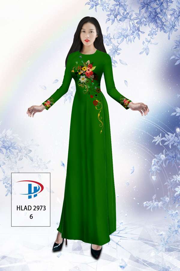 Vải Áo Dài Hoa In 3D Thiết Kế 2021 AD HLAD2973 69 Vải Áo Dài Hoa In 3D Thiết Kế 2021 AD HLAD2973