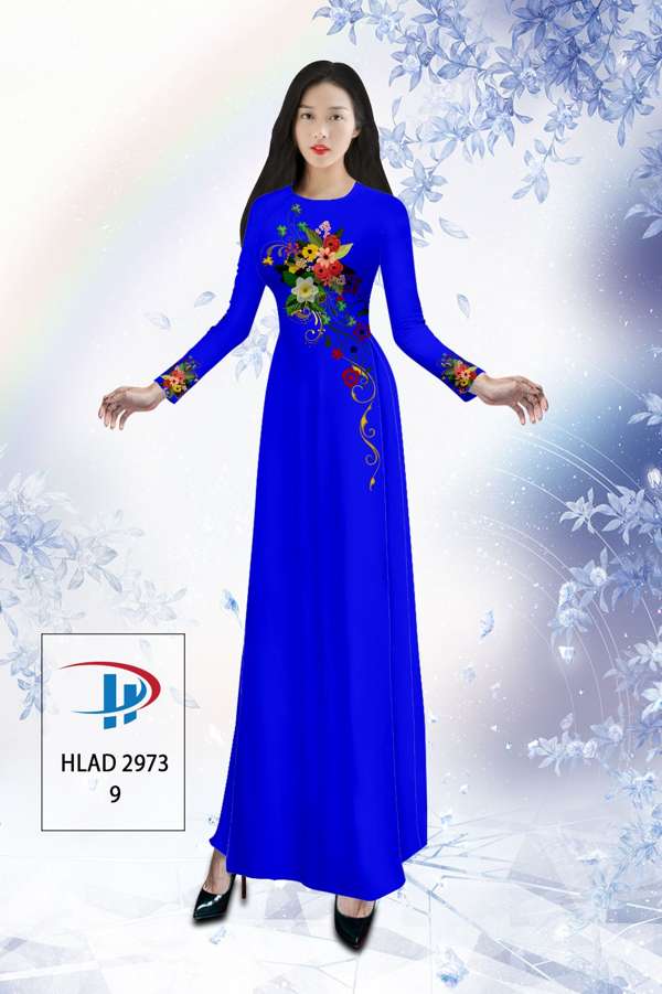 Vải Áo Dài Hoa In 3D Thiết Kế 2021 AD HLAD2973 70 Vải Áo Dài Hoa In 3D Thiết Kế 2021 AD HLAD2973