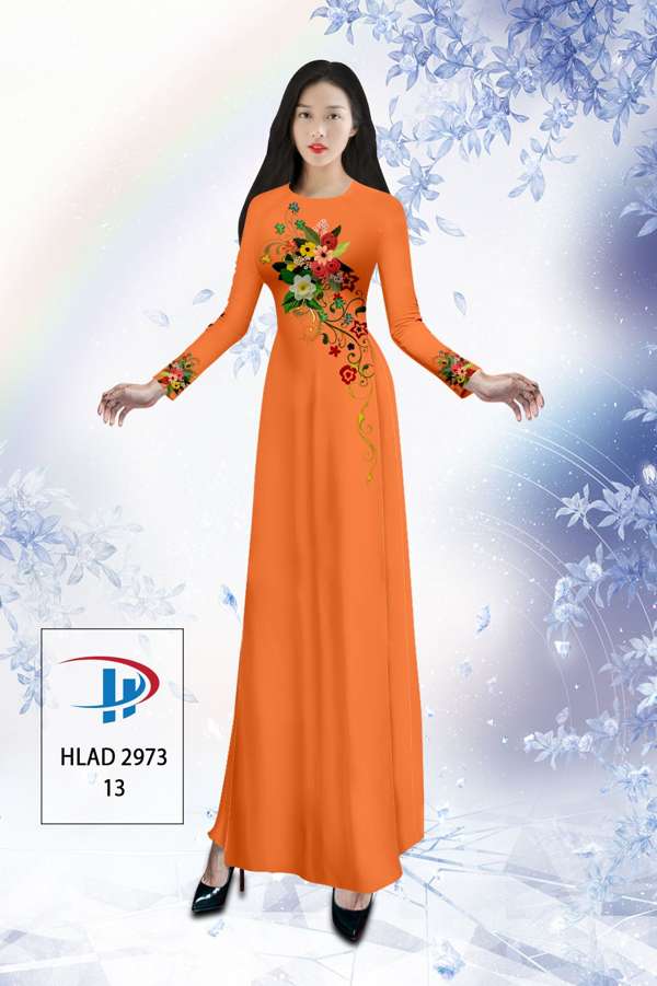 Vải Áo Dài Hoa In 3D Thiết Kế 2021 AD HLAD2973 74 Vải Áo Dài Hoa In 3D Thiết Kế 2021 AD HLAD2973
