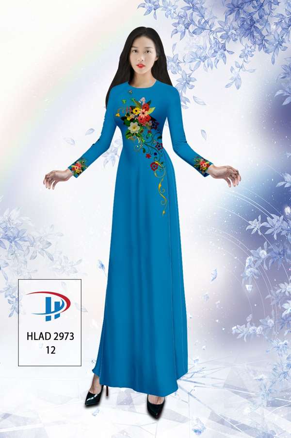 Vải Áo Dài Hoa In 3D Thiết Kế 2021 AD HLAD2973 73 Vải Áo Dài Hoa In 3D Thiết Kế 2021 AD HLAD2973
