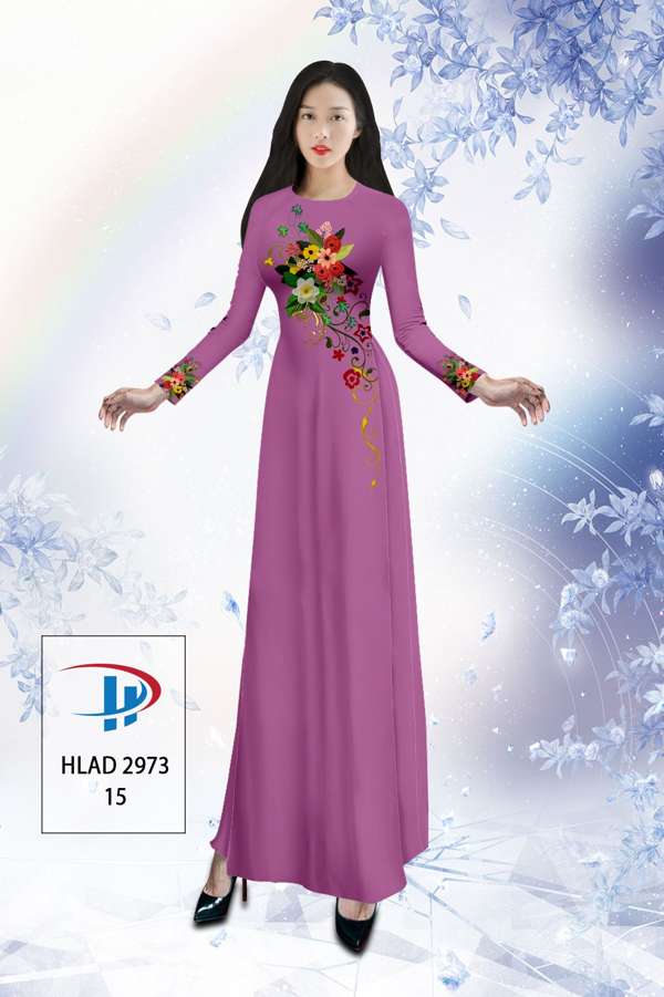 Vải Áo Dài Hoa In 3D Thiết Kế 2021 AD HLAD2973 76 Vải Áo Dài Hoa In 3D Thiết Kế 2021 AD HLAD2973