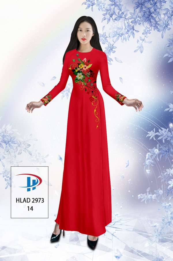 Vải Áo Dài Hoa In 3D Thiết Kế 2021 AD HLAD2973 75 Vải Áo Dài Hoa In 3D Thiết Kế 2021 AD HLAD2973
