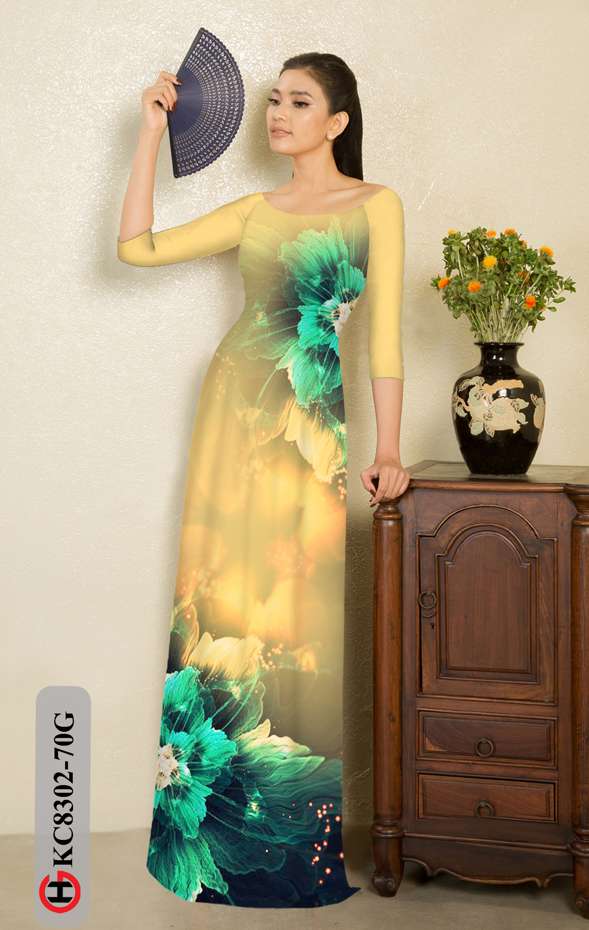 Vải Áo Dài Hoa In 3D Mới Ra AD KC8302 37 Vải Áo Dài Hoa In 3D Mới Ra AD KC8302