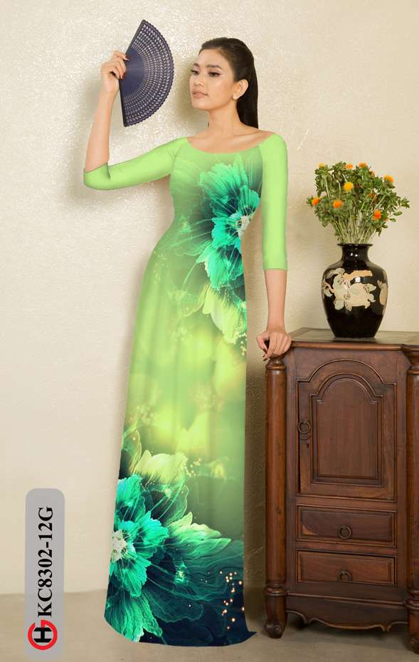 Vải Áo Dài Hoa In 3D Mới Ra AD KC8302 39 Vải Áo Dài Hoa In 3D Mới Ra AD KC8302