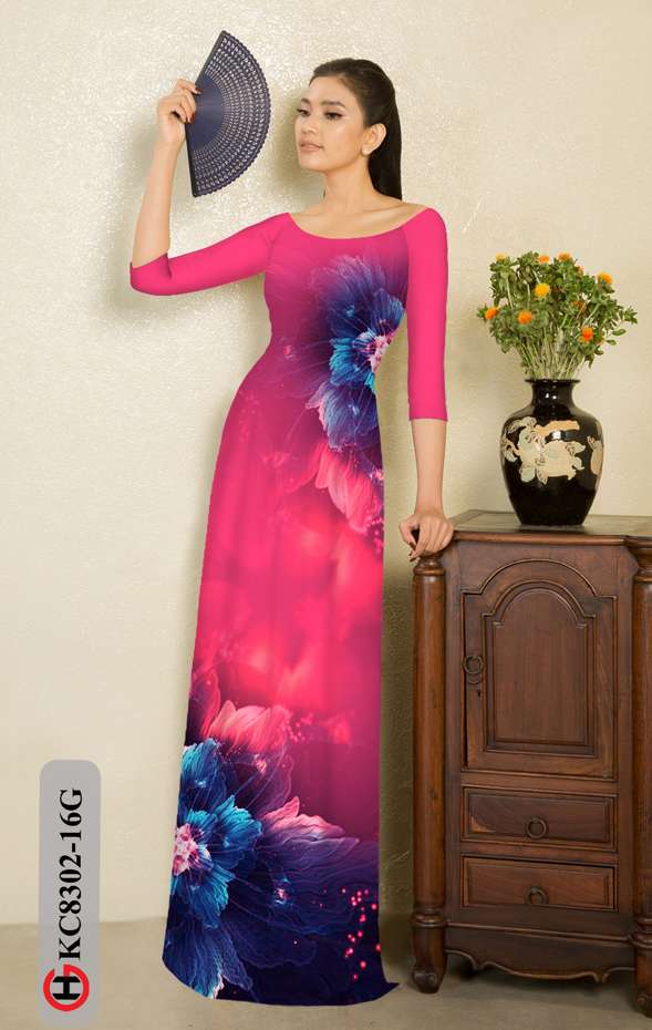 Vải Áo Dài Hoa In 3D Mới Ra AD KC8302 41 Vải Áo Dài Hoa In 3D Mới Ra AD KC8302