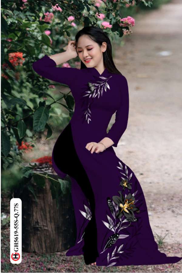 Vải Áo Dài Hoa In 3D Vừa Ra AD GH5619 35 Vải Áo Dài Hoa In 3D Vừa Ra  AD GH5619