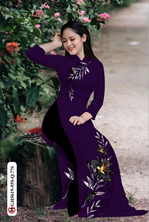 Vải Áo Dài Hoa In 3D Vừa Ra AD GH5619 34 Vải Áo Dài Hoa In 3D Vừa Ra  AD GH5619