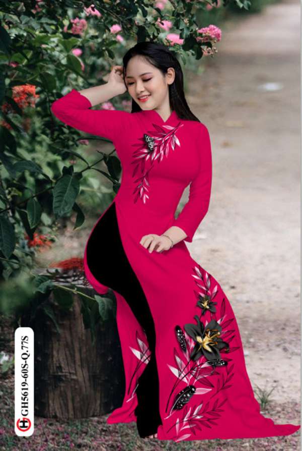 Vải Áo Dài Hoa In 3D Vừa Ra AD GH5619 36 Vải Áo Dài Hoa In 3D Vừa Ra  AD GH5619
