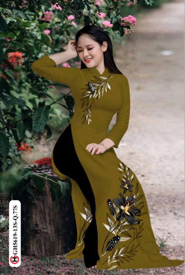 Vải Áo Dài Hoa In 3D Vừa Ra AD GH5619 38 Vải Áo Dài Hoa In 3D Vừa Ra  AD GH5619