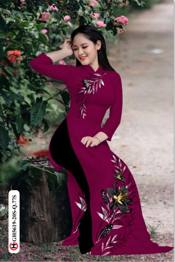 Vải Áo Dài Hoa In 3D Vừa Ra AD GH5619 41 Vải Áo Dài Hoa In 3D Vừa Ra  AD GH5619