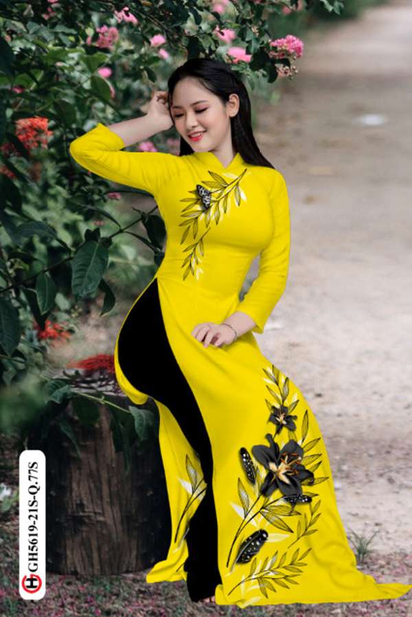 Vải Áo Dài Hoa In 3D Vừa Ra AD GH5619 42 Vải Áo Dài Hoa In 3D Vừa Ra  AD GH5619