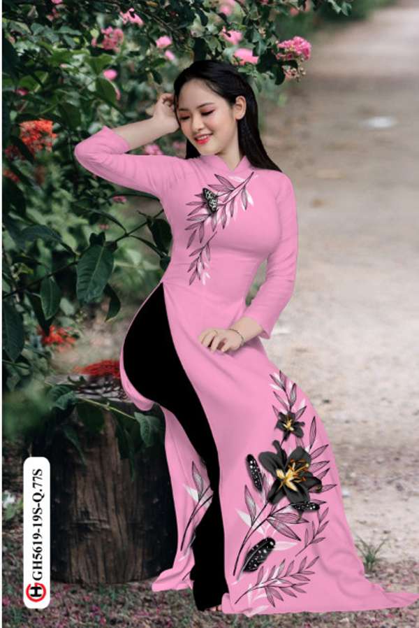Vải Áo Dài Hoa In 3D Vừa Ra AD GH5619 40 Vải Áo Dài Hoa In 3D Vừa Ra  AD GH5619