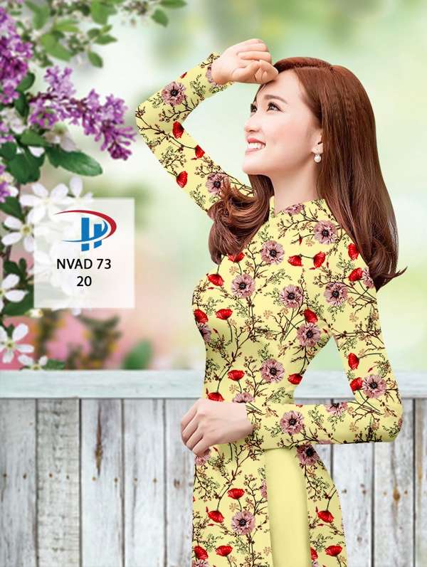 Vải Áo Dài Hoa Đều Thiết Kế 2021 AD NVAD73