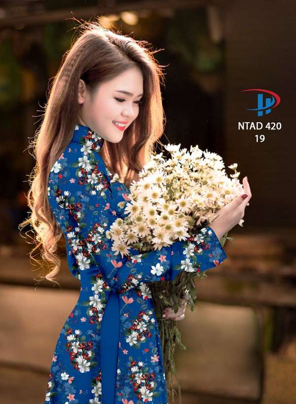Vải Áo Dài Hoa Nhí Độc Đáo AD NTAD420 52 Vải Áo Dài Hoa Nhí Độc Đáo AD NTAD420