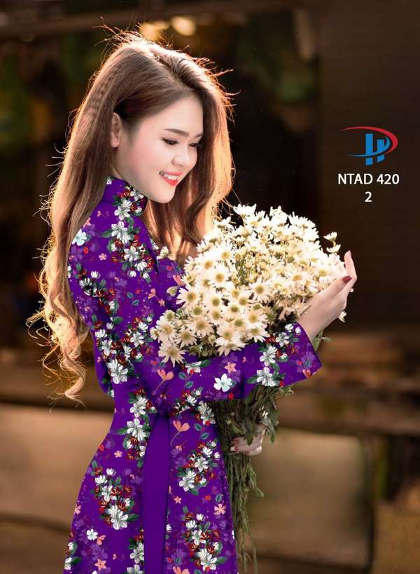 Vải Áo Dài Hoa Nhí Độc Đáo AD NTAD420 61 Vải Áo Dài Hoa Nhí Độc Đáo AD NTAD420