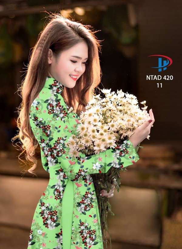 Vải Áo Dài Hoa Nhí Độc Đáo AD NTAD420 60 Vải Áo Dài Hoa Nhí Độc Đáo AD NTAD420