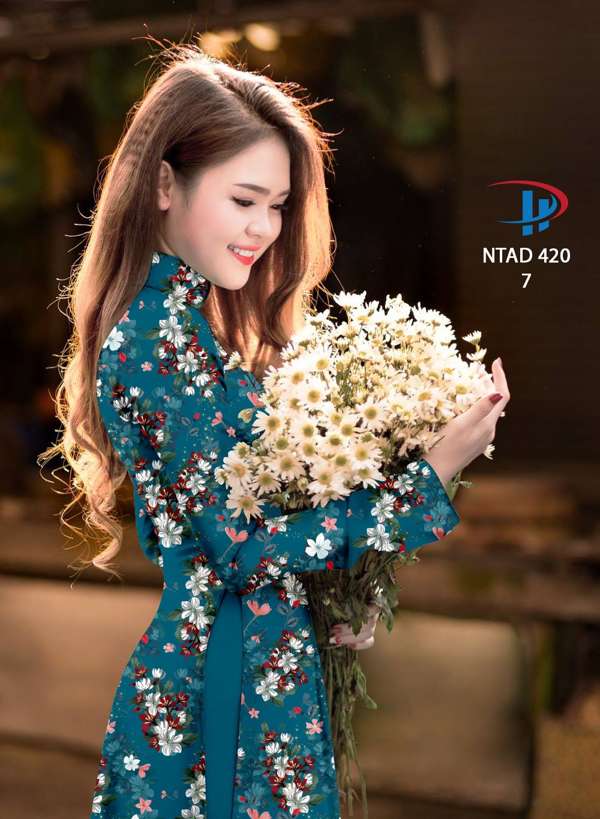 Vải Áo Dài Hoa Nhí Độc Đáo AD NTAD420 65 Vải Áo Dài Hoa Nhí Độc Đáo AD NTAD420